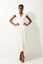 Karen Millen Wrap Maxi Dress UK6 in Cream RRP £299
