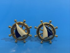 Vintage Avon Nautical Earrings Enamel Sailboa...