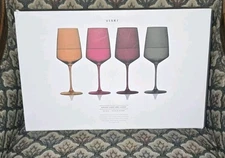 Viski Reserve Nouveau Lead Free Crystal Wine Glasses In Sunset SET OF FOUR 22 Oz