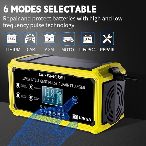 6-Amp Battery Charger 12V Automatic Smart Battery Trickle Charger, for Car Truck - Picture 3 of 18