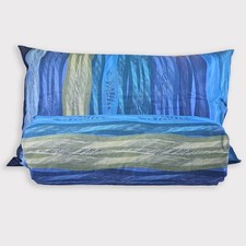 Bassetti Wave Line Blue Pure Cotton Double Duvet Cover and Pillowcases