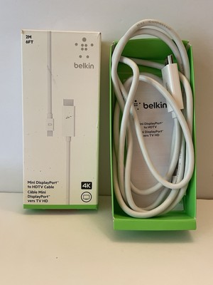 Belkin Mini DisplayPort to HDTV Cable Thunderbolt to HDMI 4M 6 Ft White - VGUC