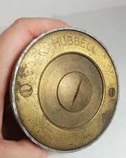 Vintage Hubbell Wiring Device 232A Electrical Box Cover Brass
