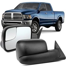 Left Right Pair Tow Mirror Towing 1994-2001 Dodge Ram Black - Manual Control