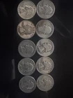 Pre 1965 90% Silver Washington Quarters Various Years Lot Of 10