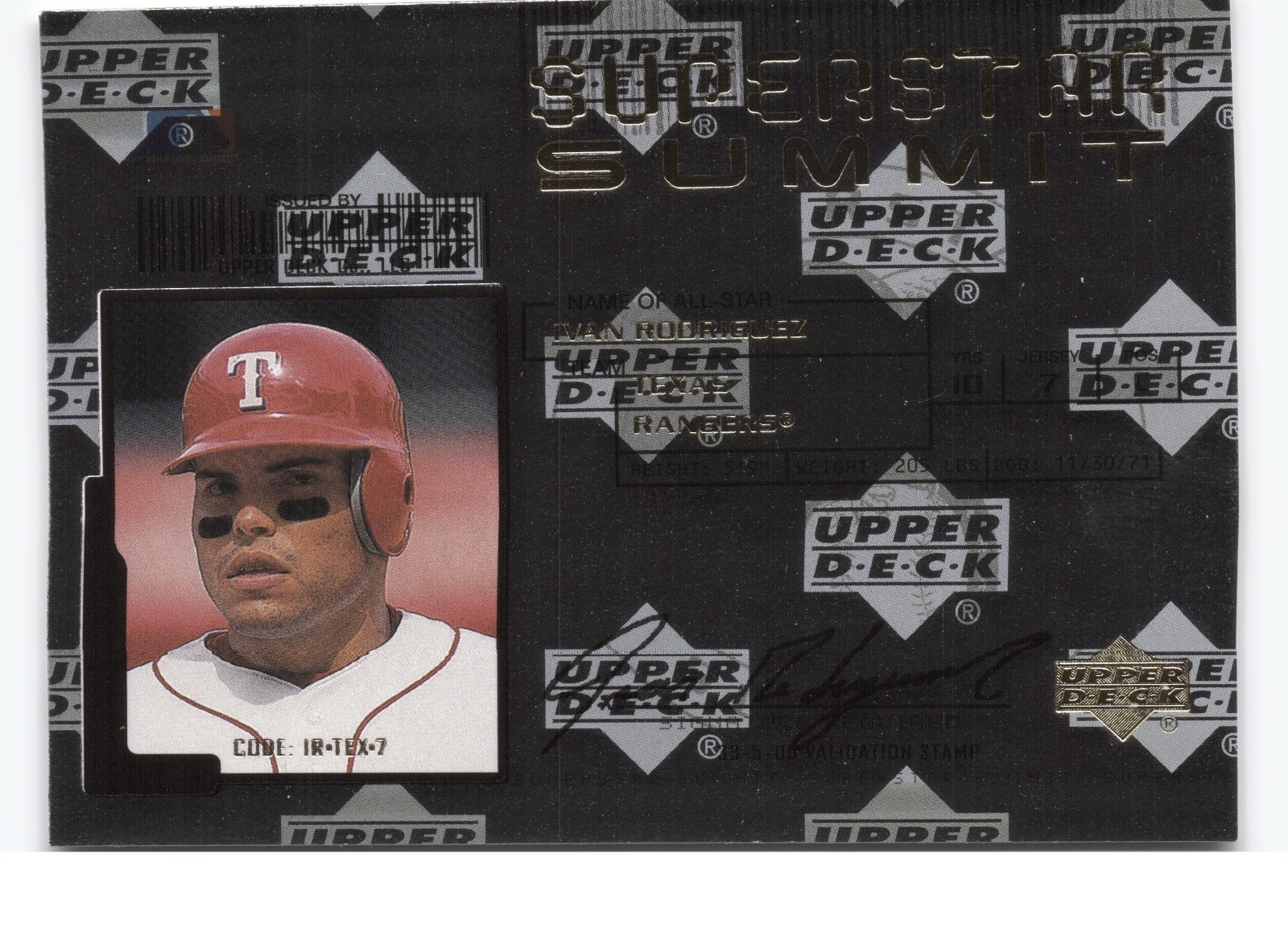 2001 Upper Deck Superstar Summit #SS7 Ivan Rodriguez