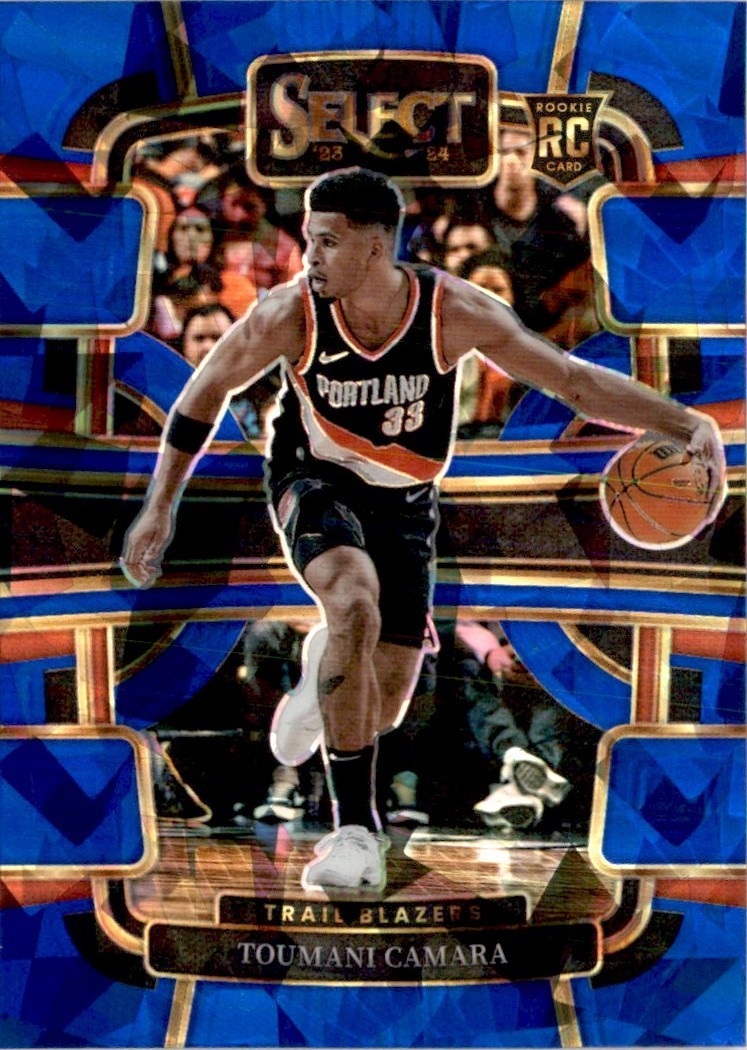 Toumani Camara 2023-24 Panini Select Cracked Ice Blue Prizms RC #81 Portland