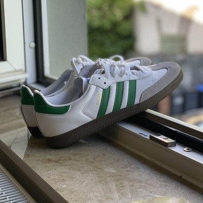 adidas Samba OG Herren Sneaker Low Top Weiß/Grün/Grau EU 45 1/3 IG1024