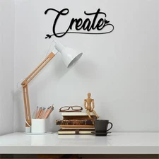 Create Words Metal Wall Art Decor Wall Hanging for Home office Living Room