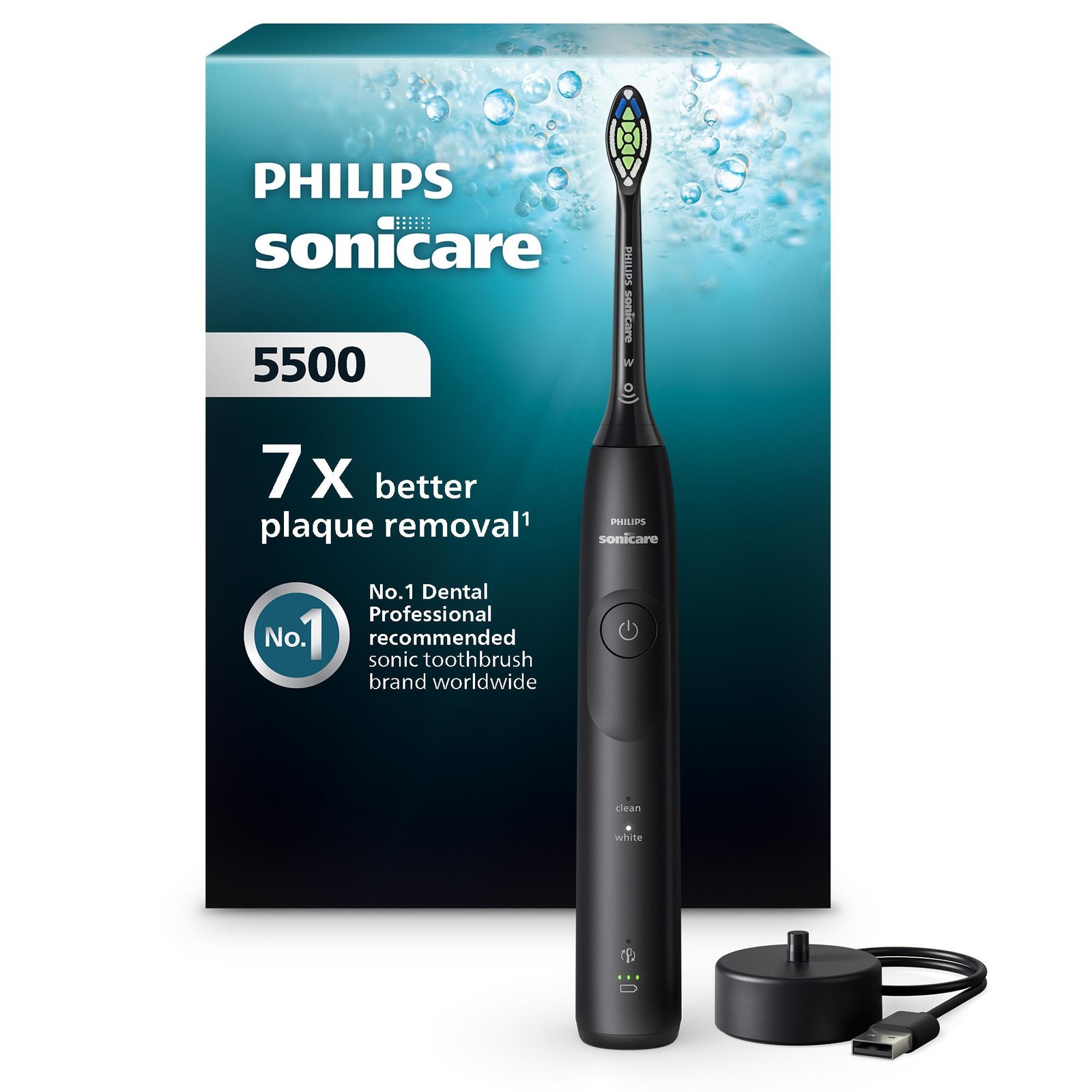 Philips Sonicare serie 5500 Spazzolino elettrico sonico con base di ricarica e