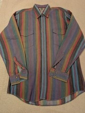 Vtg Cowboys Turtle Roper Mens Brushpopper Western Long Sleeve Shirt Southwest XL
