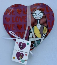 Nightmare Before Christmas Jack Skellington & Sally Set Of 2 Appetizer Plates