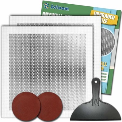 Seloom 12 X 12 Inch Drywall Repair Kit - Heavy Duty Self-Adhesive Mesh /