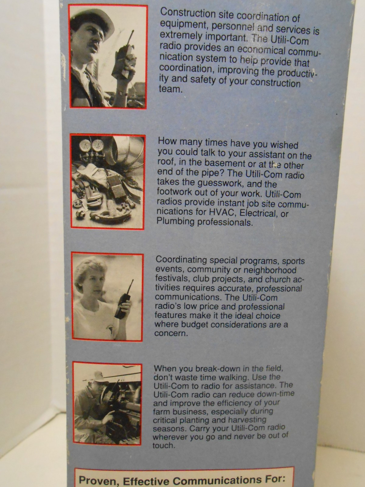 VTG 1989 RELM Utili-Com 151.625 MHz VHF Two Way Radio -Crystal Radio NIB 2 mi. 