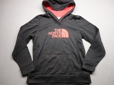 The North Face Hoodie Womens Large Gray Fleece Logo Pullover Kangaroo Pocket