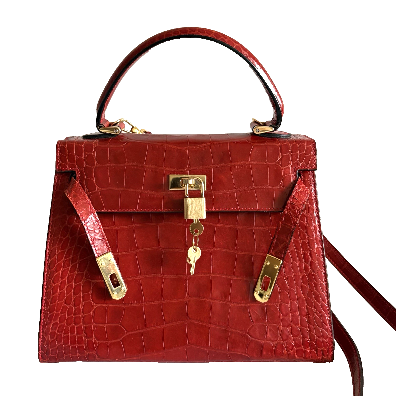 Authentic Bally Handbag Red Leather From Japan 0822