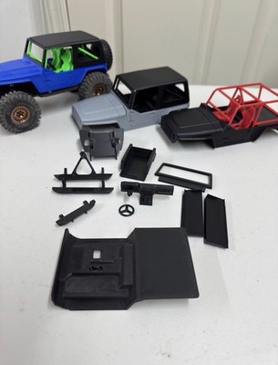 3D Printed TJ Half Door Body Kit   SCX24 Deadbolt Chassis, RC Jeep Style