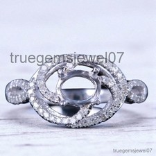 Stunning Oval Cut 7x5mm Semi Mount Engagement Ring 925 Sterling Silver Ring