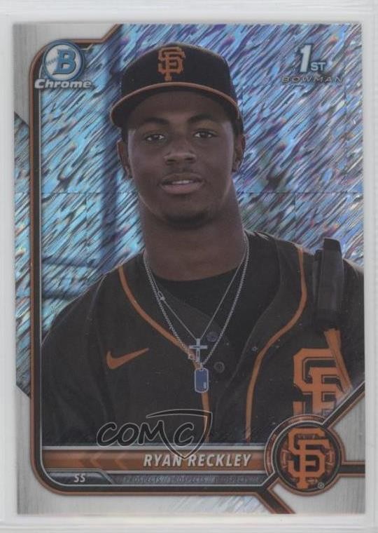 2022 Bowman Chrome Prospects Shimmer Refractor Ryan Reckley #BCP-163 f9s