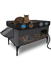 Heated Cat House for Outside Insulated in Winter,Super Large,Fully Waterproof...