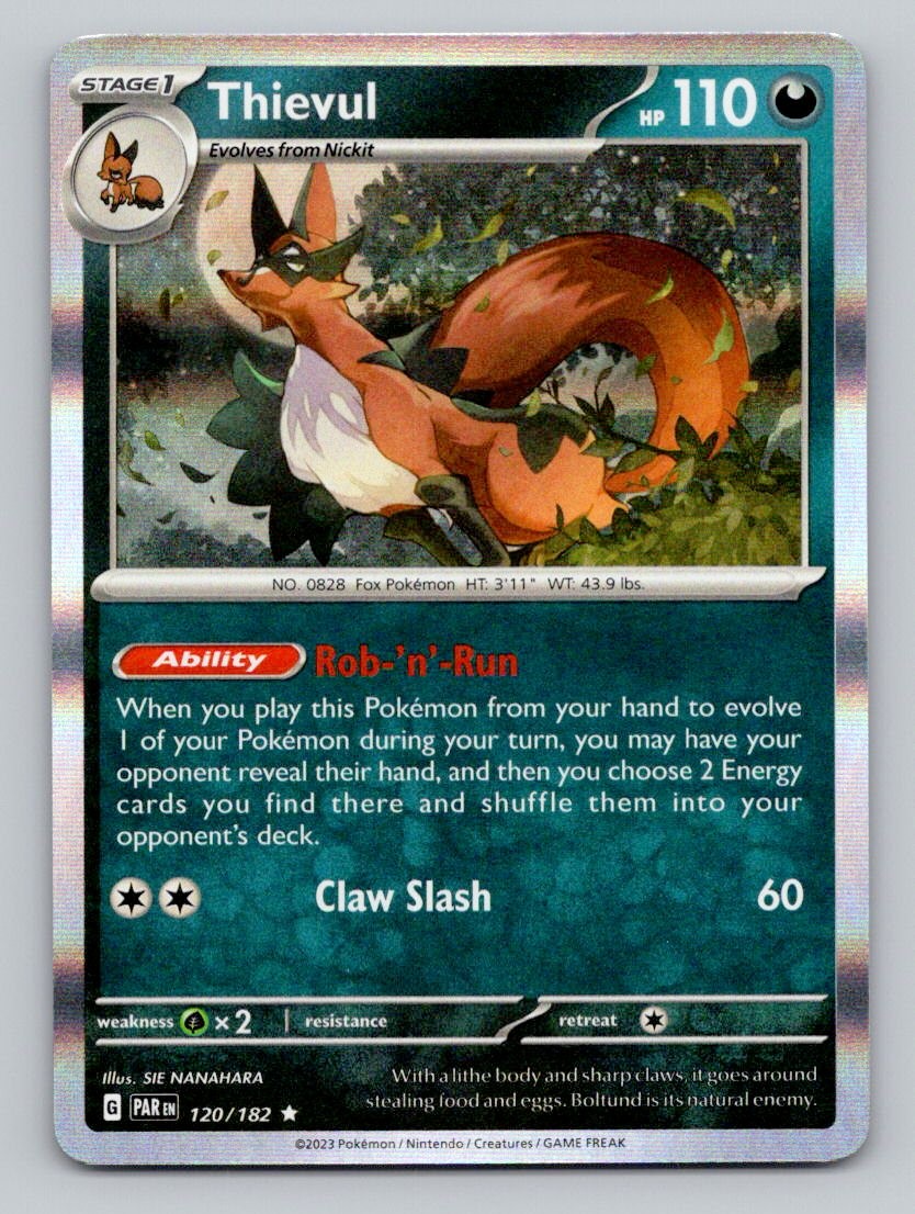 Holo Thievul 120/182 Rare Paradox Rift Pokemon