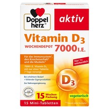 Doppelherz Vitamin D3 7000 I.E. WOCHENDEPOT - Mit nur 6.2 g (1er Pack), Weiß 