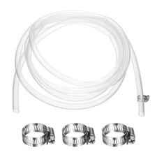 0.35"ID 0.47"OD 9.84ft Silicone Tube with Clear Clamps