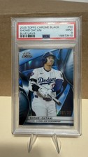 2025 TOPPS CHROME BLACK BLUE LAVA REFRACTOR #50 SHOHEI OHTANI /150 SP SSP PSA 9 