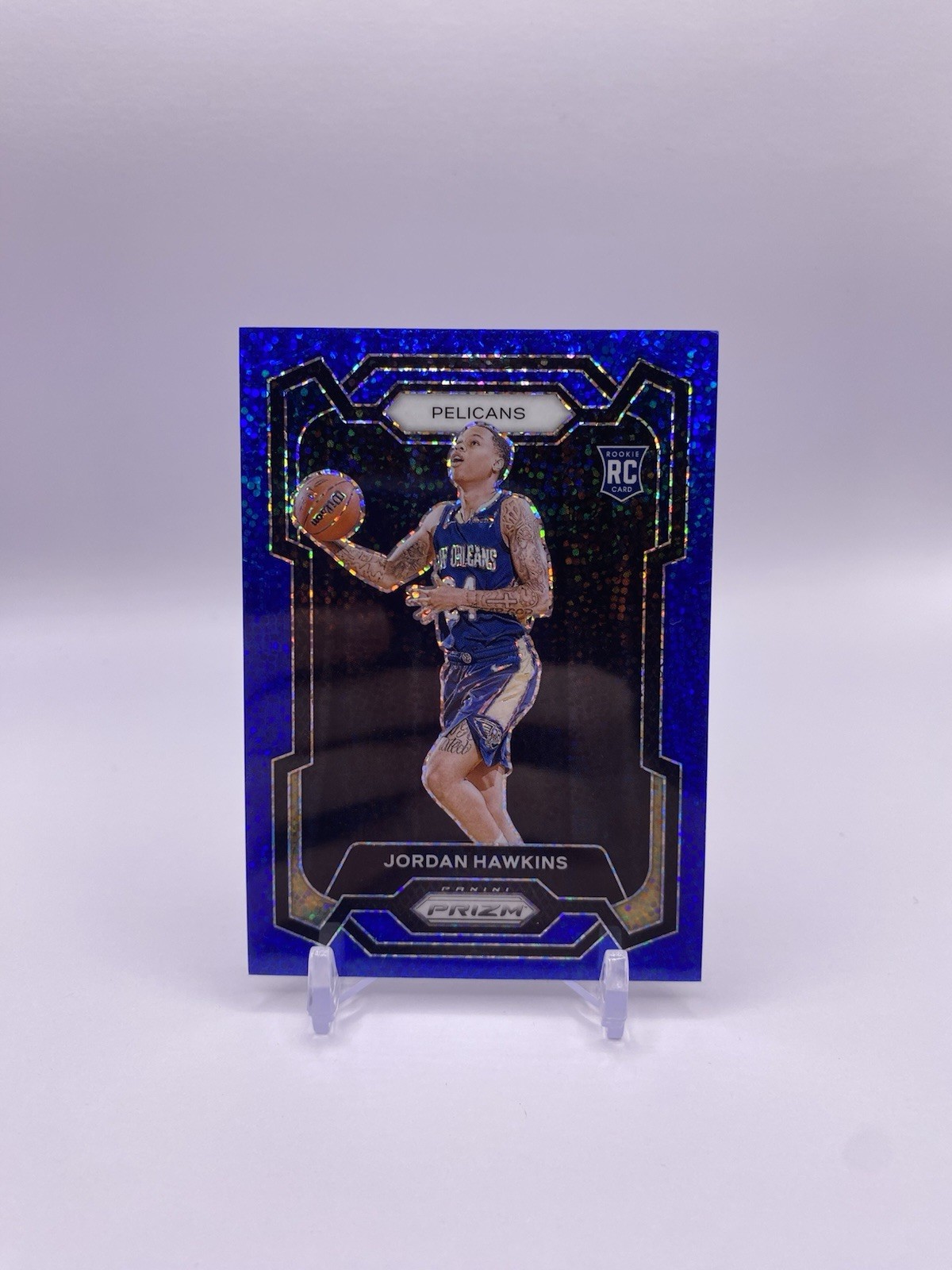 2023 Panini Prizm #130 Jordan Hawkins Blue Sparkle Rookie /144