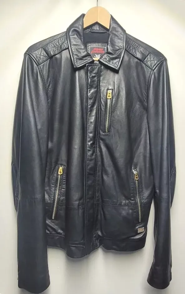Diesel lambskin leather clearance jacket