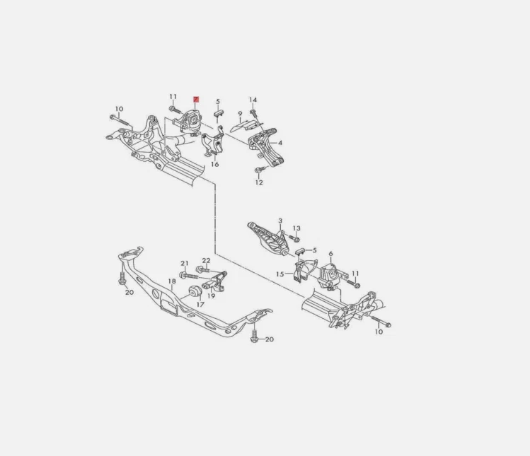 3 件发动机安装变速箱安装适用于奥迪 A8/A8L D4 A8/S8 quattro 3.0T 4G0199381LC — 第 2/4 张图片