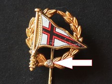 Anstecknadel Goldene Ehrennadel mit Stein Alster-Canoe-Club Kanusport Hamburg