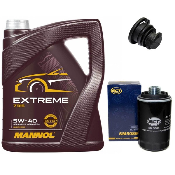 MotoröL Set 5W-40 5 Liter + ÖLfilter + ÖLablassschraube FüR Audi A5 1.8 Tfsi-image
