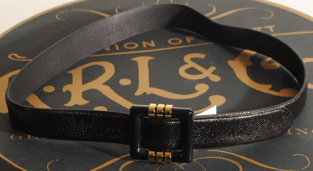 Ralph Lauren Belt Snakeskin Gold Waist Made in Italy Size Small Ralph Lauren Womens Authentic Vintage 80s Python Snakeskin  main image 3