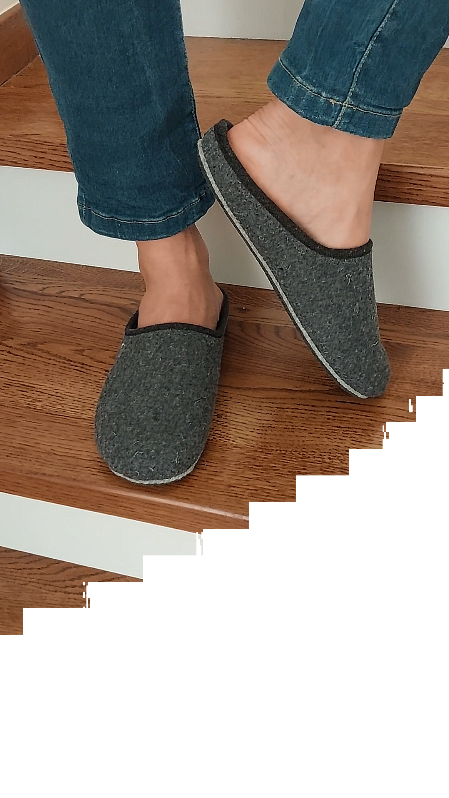 SAOLA Pantofole da uomo in feltro con suola antiscivolo in feltro grafite taglie 40 46 Bosaco