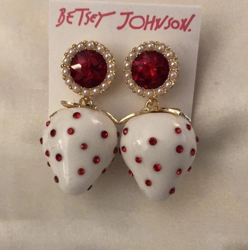 Betsey johnson strawberry earrings deals