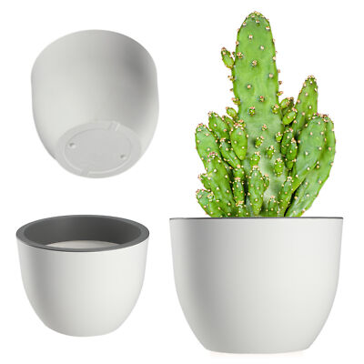 KADAX Blumentopf, Pflanzgefäß aus Kunststoff, rund, 35 cm, Weiß