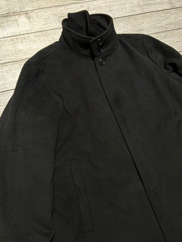 Men's Hugo Boss Wool/Cashmere Overcoat with Zip-Up Knit Collar. Size 52 - Picture 3 of 14