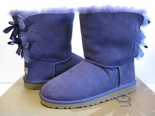 UGG BAILEY BOW KID /WOMEN SHORT BOOTS SUEDE PETUNIA US KID 6 /WOMEN TRUE 8