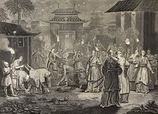 Japon manière dont ils reconduisent les âmes hors de la ville Picart 1728 Japan