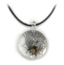 REAL ORB WEAVER KITE SPIDER WEB NECKLACE PRESERVED SPECIMEN ADJUSTABLE CHAIN