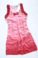 POLE&POLE - red frilled trapeze dress + back tie L / 12