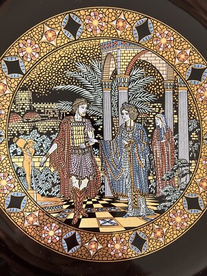 Hand Made Decorative Wall Hanging Plate With 24 K Gold. Made In Greece.