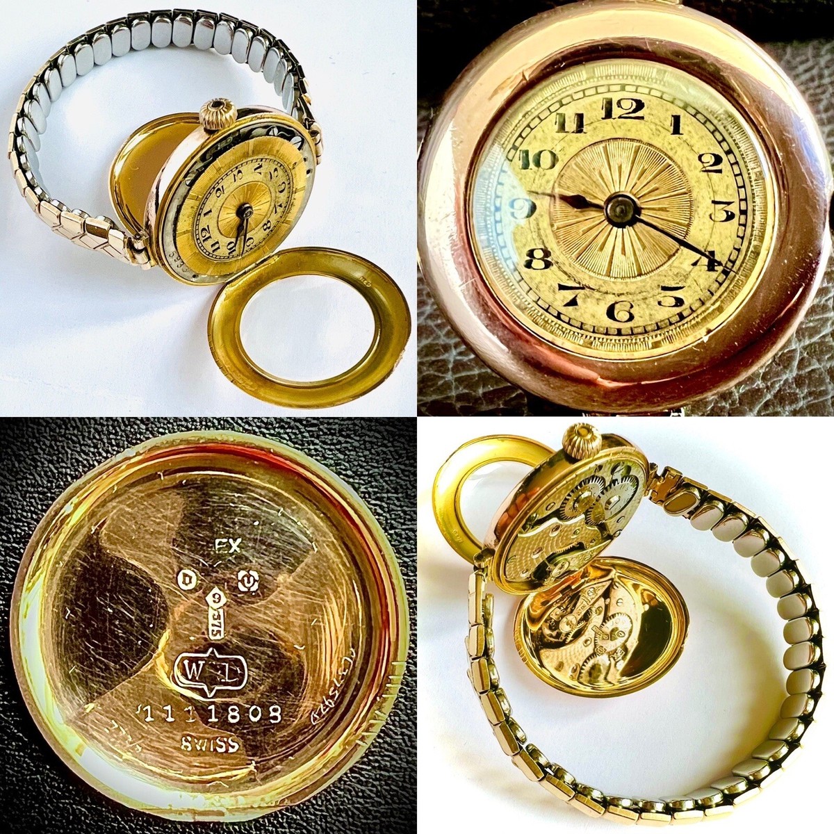 Extremely Rare Antique (1919) Collectible Ladies 9ct Gold