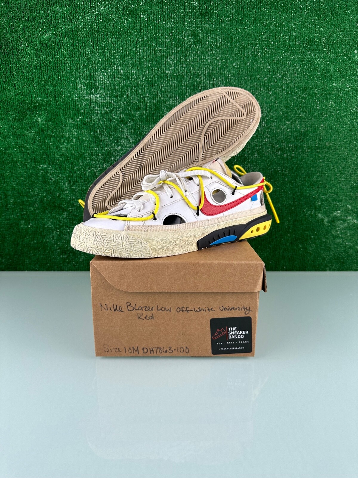 OFF WHITE X NIKE Taglia 10 Nike Off White x Blazer Basso Bianco Università Rosso