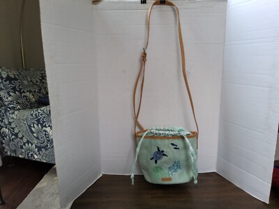 Vera Bradley Turtle Dream Straw Crossbody Purse Bag