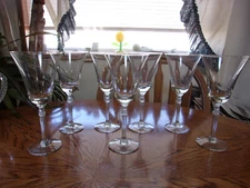 Wine Cut Stem Riekes Crisa Acapulco Water Flared 8 3/8"  - Set of 7