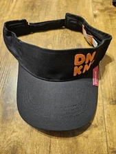 Dunkin Donuts NEW NEVER WORN Embroidered Visor Hat Cap Black 