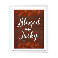 Designs ByLITA Blessed And Lucky, Framed Wall Art Print Religious Church