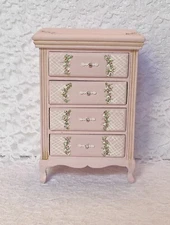 Dollhouse CHEST OF DRAWERS Cottage Pink 1:12 Miniature Lane Artisan Hand-Painted